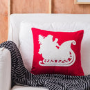 GobekUsa Christmas Embroidered Cushion Cover Snowman Deer Santa Bell Snowflake Pillowcase