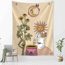 GobekUsa Botanical Girl Tarot Astrology Tapestry Wall Hanging for Boho Wicca Aesthetic Decor