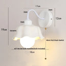 GobekUsa Glass Iron LED Wall Sconce Pull Chain Switch White Stair Light