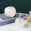 GobekUsa Glowing Ceramic Apple Statue for Desk Ornaments and Room Decor