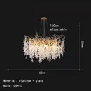 GobekUsa Gold Aluminium Crystal Chandelier for Elegant Dining Room Lighting