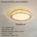GobekUsa Gold Crystal Ceiling Light: Nordic Modern Round Lighting Fixture for Bedroom and Restaurant