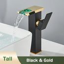 GobekUsa LED Black Waterfall Basin Faucet: Deck Mounted Hydroelectric Mixer Tap