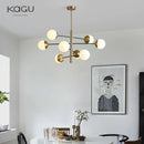 GobekUsa Golden Glass Magic Bean Chandelier: Modern Luxury for Living Room & Dining Room