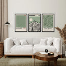 Sage Green Exhibition Art Set of 3 Prints. Bauhaus, Kusama, Matisse by Wall Art Set