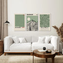 Sage Green Exhibition Art Set of 3 Prints. Bauhaus, Kusama, Matisse by Wall Art Set