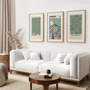 Sage Green Exhibition Art Set of 3 Prints. Bauhaus, Kusama, Matisse by Wall Art Set