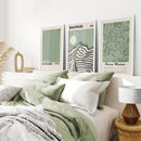 Sage Green Exhibition Art Set of 3 Prints. Bauhaus, Kusama, Matisse by Wall Art Set