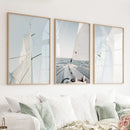 Nautical 3 Piece Wall Art. Sailing at Sea on a Yacht by Wall Art Set