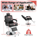 360 Degrees Swivel Salon Hydraulic Barber Chair with Adjustable Headrest and Reclining Backrest-Black by DirectDeals