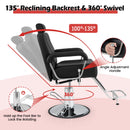 360 Degrees Swivel Salon Hydraulic Barber Chair with Adjustable Headrest and Reclining Backrest-Black by DirectDeals