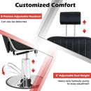 360 Degrees Swivel Salon Hydraulic Barber Chair with Adjustable Headrest and Reclining Backrest-Black by LJGDeals
