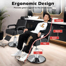 360 Degrees Swivel Salon Hydraulic Barber Chair with Adjustable Headrest and Reclining Backrest-Black by DirectDeals