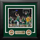 Sam Hauser Celebration Boston Celtics Autographed 8" x 10" Framed Basketball Photo by Dynasty Sports & Framing