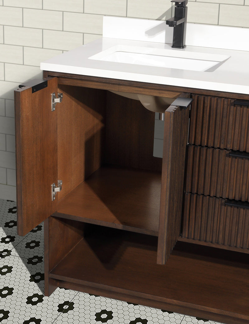 San Diego 55" Freestanding Bathroom Vanity Walnut