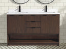 San Diego 55" Freestanding Bathroom Vanity Walnut