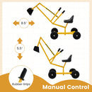 Sand Digger for Kids Sandbox Toy Digger with 2-Handed Controls and Flexible Shovel-Yellow