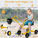 Sand Digger for Kids Sandbox Toy Digger with 2-Handed Controls and Flexible Shovel-Yellow by LJGDeals