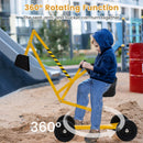 Sand Digger for Kids Sandbox Toy Digger with 2-Handed Controls and Flexible Shovel-Yellow