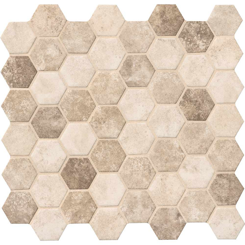 MSI Sandhills 2"Hexagon Glass Mosaic Tile 11.02"x12.76"