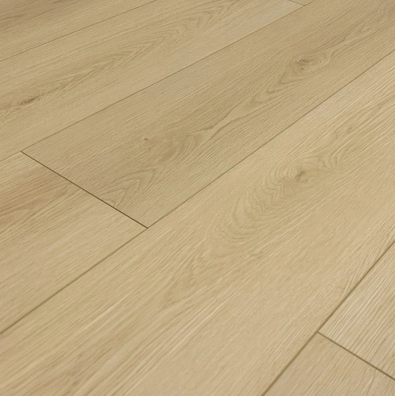 Sandy Beige Embossed Matte 9.25"x60" Waterproof Laminate Flooring 14mm - Evo