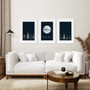 Winter Nordic Landscape Xmas Set of 3 Prints by Wall Art Set