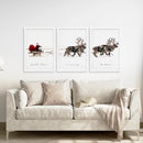 Christmas Santa Claus With a Sleigh Art Set by Wall Art Set