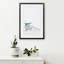 Blue Lifeguard Hut Wall Art Print. Santa Monica Beach by Wall Art Set