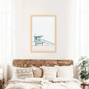 Blue Lifeguard Hut Wall Art Print. Santa Monica Beach by Wall Art Set