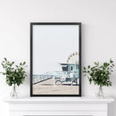 Santa Monica Beach Wall Decor. Lifeguard Tower by Wall Art Set