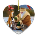 Santa's Farm Critters Christmas Ornament, Folk Themed Raccoon, Fox, and Cardinal