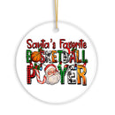 Santa’s Favorite Basketball Player Plaid Christmas Ornament, Athelete Gift