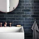 Dark Blue 2.5x8 Glossy Subway Ceramic Tile (38 pack, 5.38 sq ft/case) - Sample