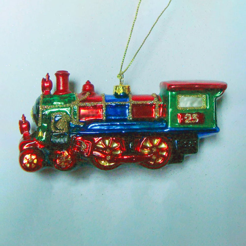 Train Glass Christmas Ornament