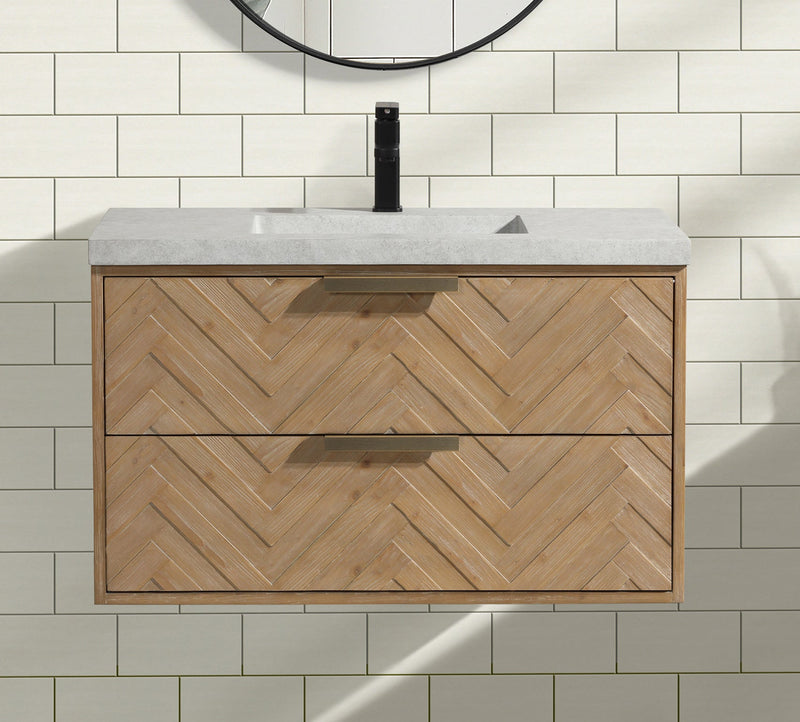 Carlsbad 36" Floating Bathroom Vanity Weathered Fir