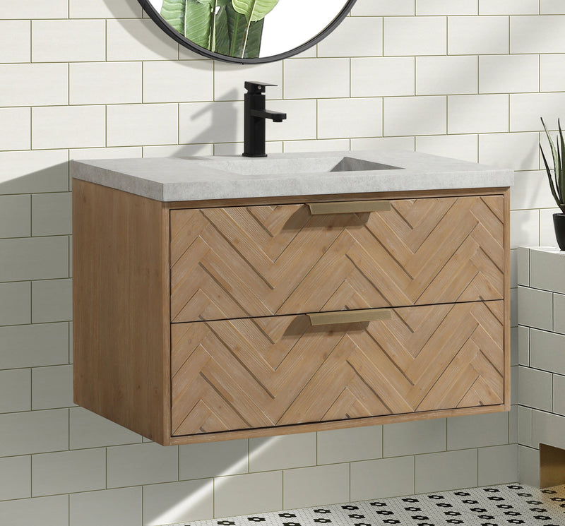 Carlsbad 36" Floating Bathroom Vanity Weathered Fir