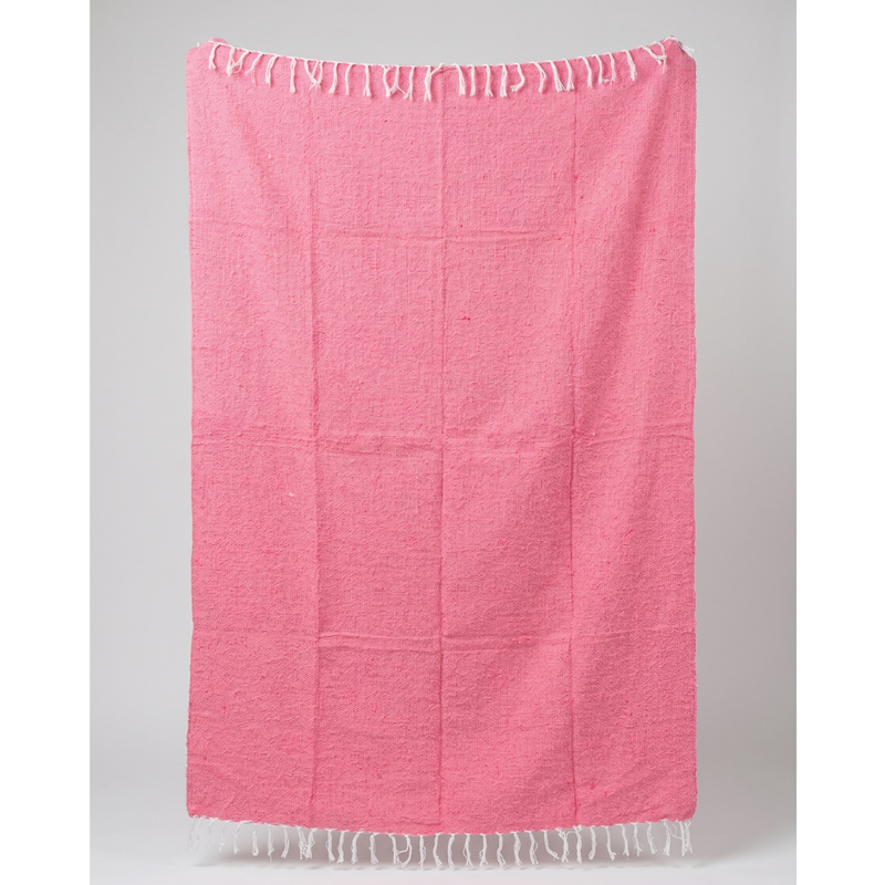 Solid Pink Mexican Blanket, photo 3 of 5