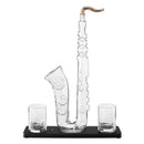 Saxophone Whiskey & Wine Decanter - 34 OZ Decanter Set with Two 10 Oz
