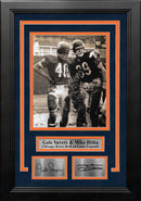 Gale Sayers & Mike Ditka Chicago Bears 8" x 10" Framed Black & White Photo with Engraved Autographs by Dynasty Sports & Framing
