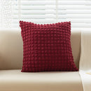 GobekUsa Cream Style Elastic Puff Plaid Cushion Cover 45*45CM Home Decor