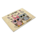 GobekUsa Cute Owl Animal Placemat Music Bird Kitchen Dining Table Mats Coaster Bowl Cup Mat