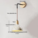 GobekUsa Cement Wood Wall Light Pull Chain Switch Adjustable Socket Nordic Modern Provencal