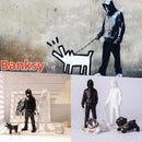GobekUsa Dog Sculpture Banksy Statue Modern Pop Art Decor Living Room Office Shelf