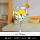 GobekUsa Crystal Hand-Painted Floral Wine Goblet - Chinese Antique Red Wine Glass