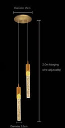 GobekUsa Crystal LED Pendant Light: Modern Hanging Bar Lamp for Bedroom, Living Room, & Home Decor