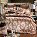 GobekUsa Jacquard Satin Luxury Bedding Set - Queen Size Luxe Duvet Cover Set