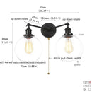GobekUsa Black LED Wall Sconce 2-Head Lamp for Bedroom Bathroom Mirror