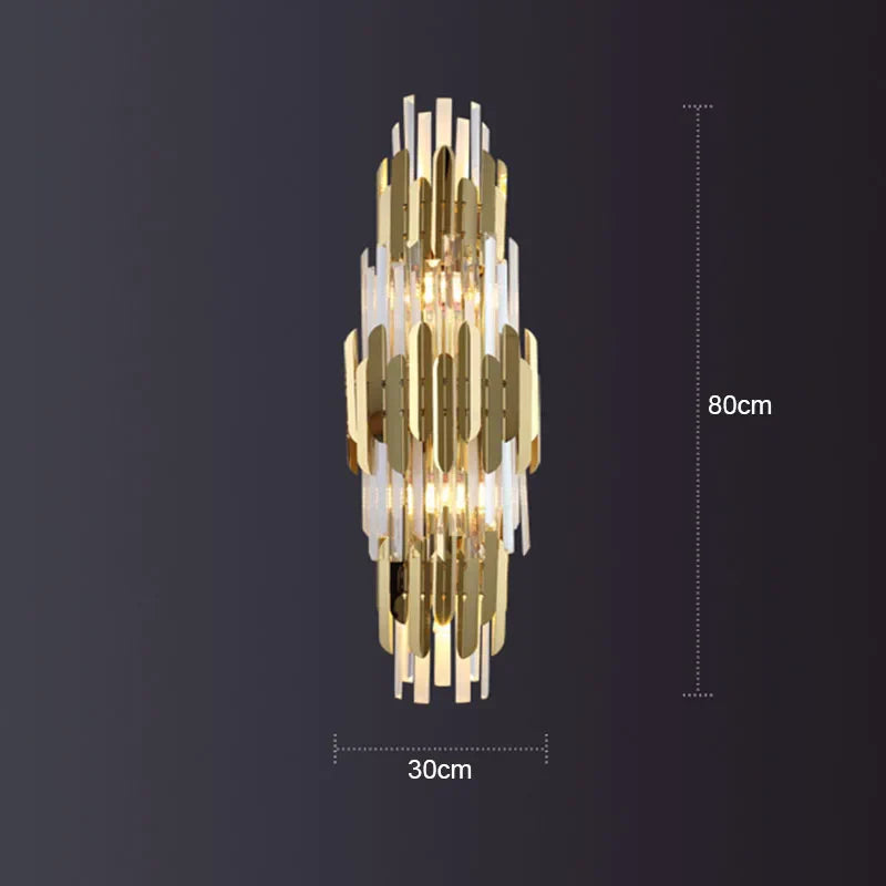 GobekUsa Gold Crystal LED Wall Lamp for Elegant Home Lighting, photo 3 of 10