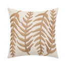 GobekUsa Linen Embroidery Leaves Cushion Cover 45x45cm Beige Green Aesthetic Throw Pillow