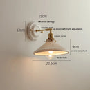 GobekUsa LED Ceramic Wall Lamp with Copper Arm for Bedroom Bathroom Mirror